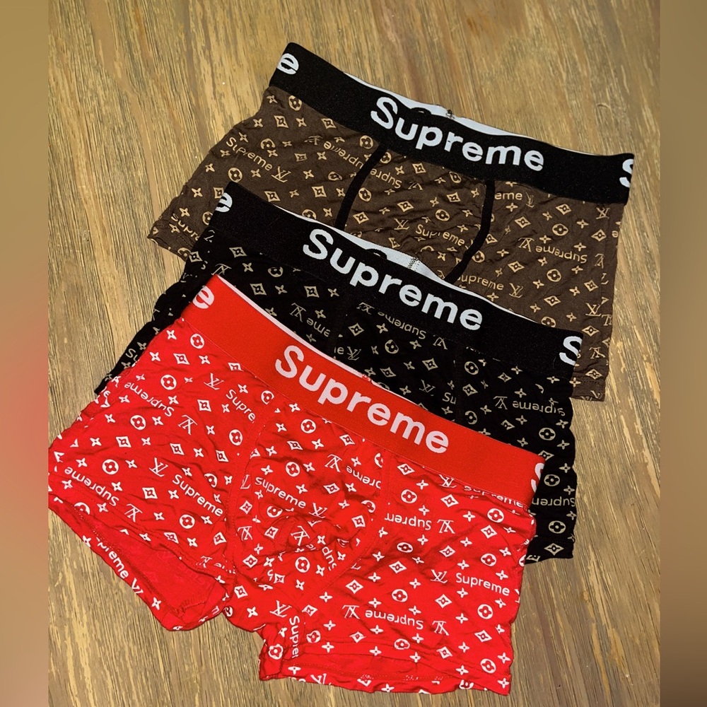 Men’s SUPREME Louis Vuitton luxury Boxers  3 Pack Bundle-Med Fits Like Sm-